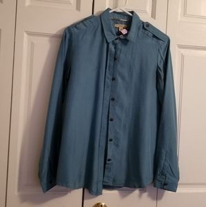 Burberry Brit Teal Button Up shirt Silk S
